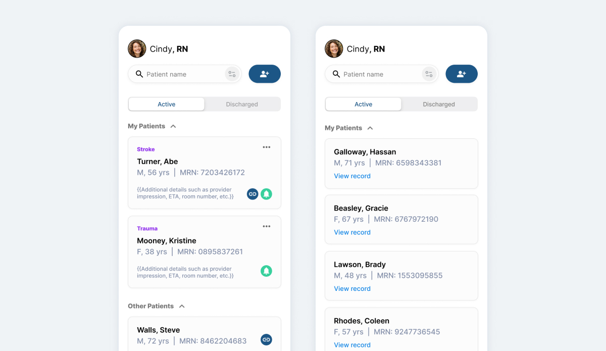Acute care home page concept