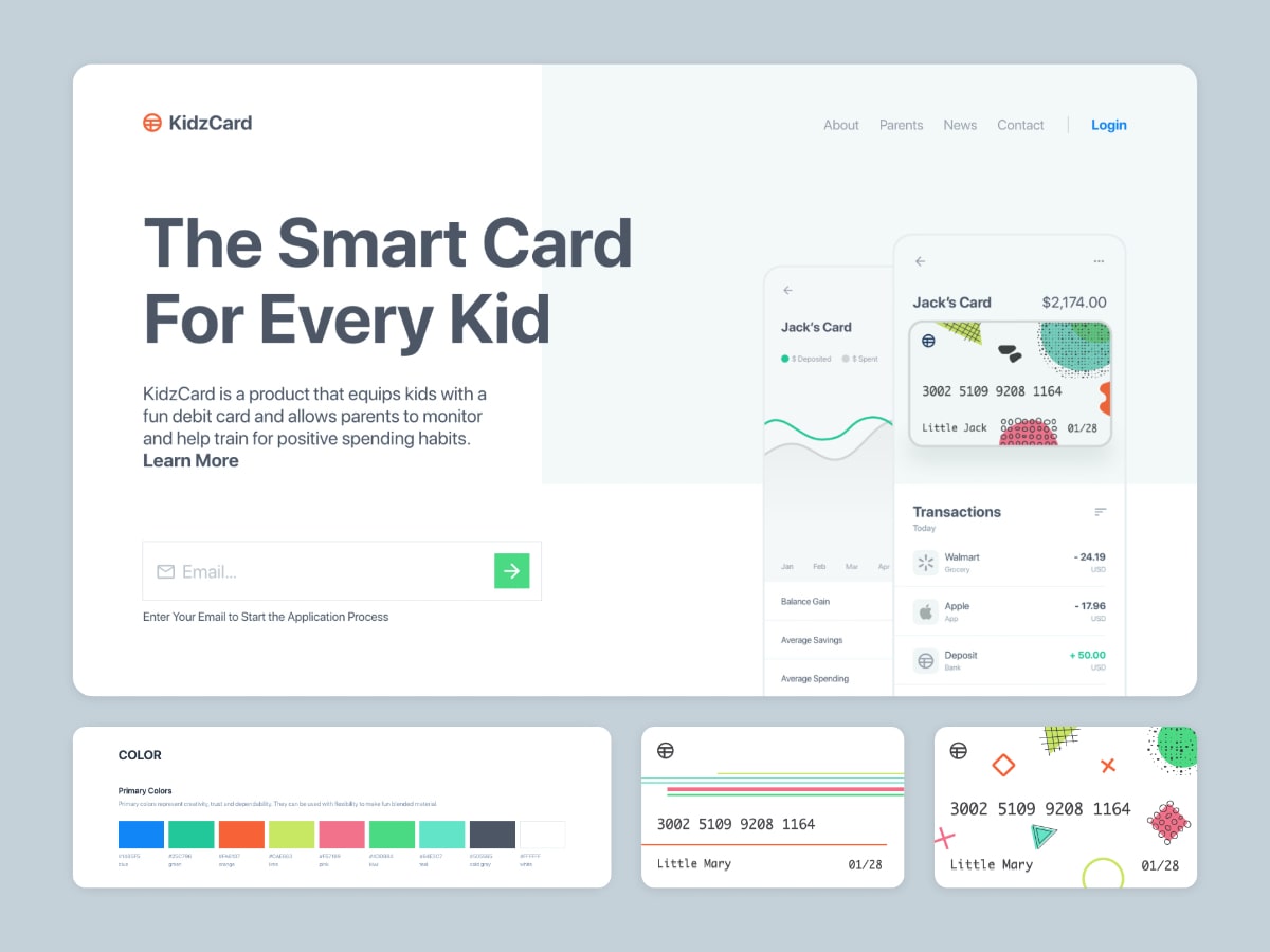 KidzCard website concept