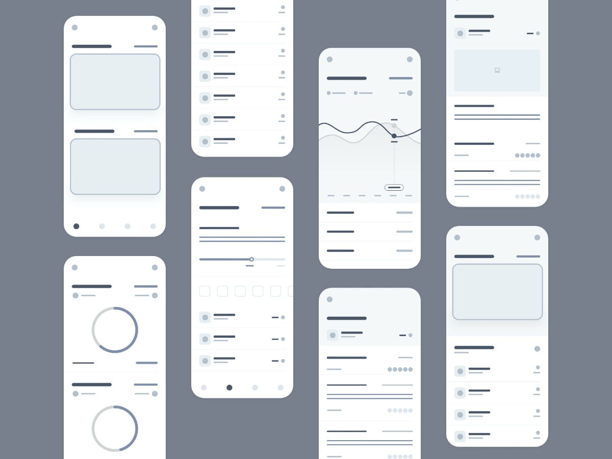 KidzCard wireframes